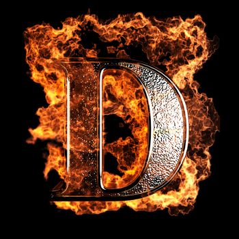 burning Letter made in 3D graphics