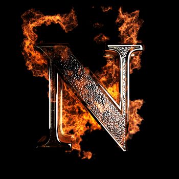 burning Letter made in 3D graphics