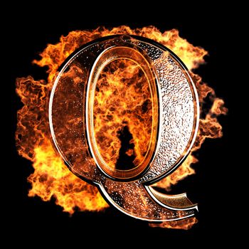 burning Letter made in 3D graphics