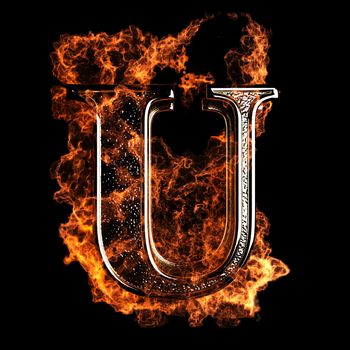 burning Letter made in 3D graphics