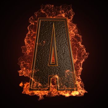 burning Letter made in 3D graphics