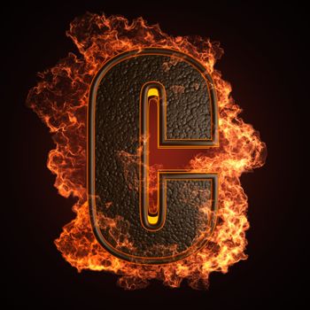 burning Letter made in 3D graphics