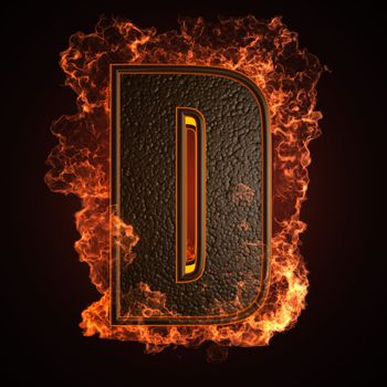 burning Letter made in 3D graphics