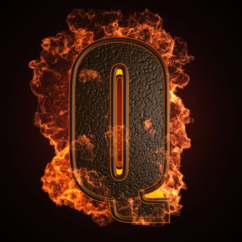 burning Letter made in 3D graphics