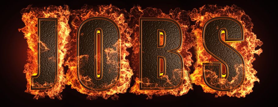 burning word made in 3D graphics