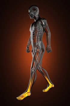 walking man radiography made in 3D