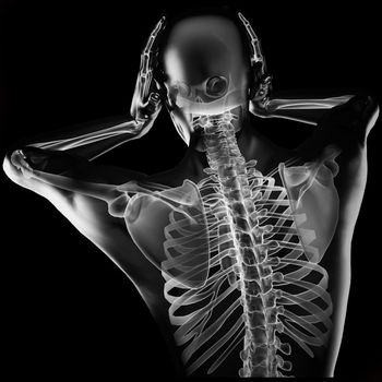 human radiography scan made in 3D