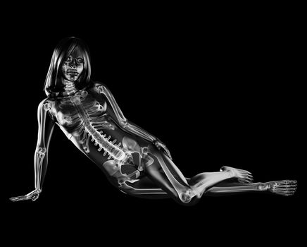 cute woman radiography made in 3D