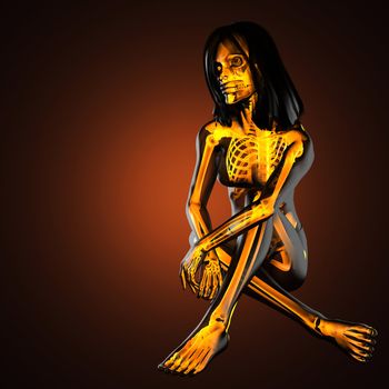 cute woman radiography made in 3D