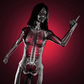 cute woman radiography made in 3D