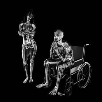 Man in wheelchair made in 3D