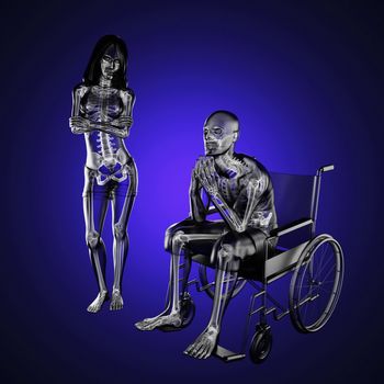 Man in wheelchair made in 3D