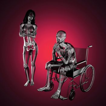 Man in wheelchair made in 3D