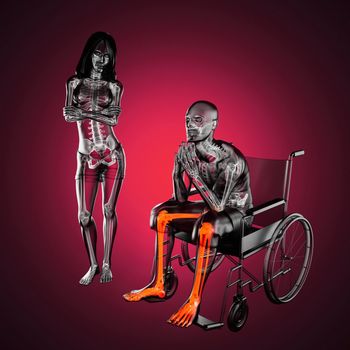 Man in wheelchair made in 3D