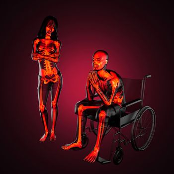 Man in wheelchair made in 3D