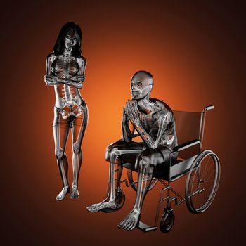 Man in wheelchair made in 3D