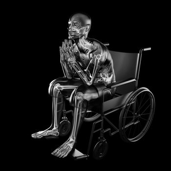 Man in wheelchair made in 3D