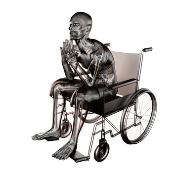 Man in wheelchair made in 3D