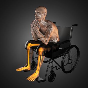 Man in wheelchair made in 3D