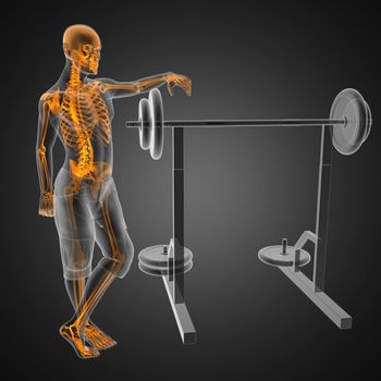 human radiography scan in gym room