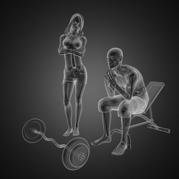 Man in wheelchair made in 3D