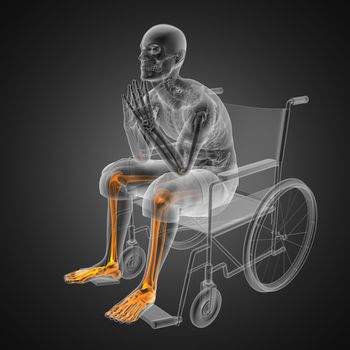 Man in wheelchair made in 3D