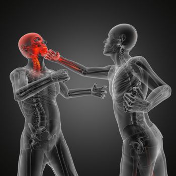 Boxing men made in 3D graphics
