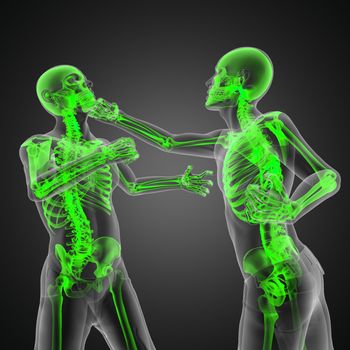 Boxing men made in 3D graphics