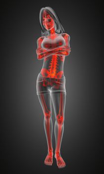 standing woman radiography made in 3D