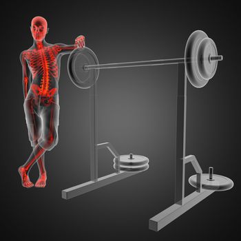 human radiography scan in gym room