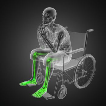 Man in wheelchair made in 3D