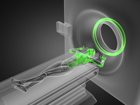 MRI examination made in 3D graphics