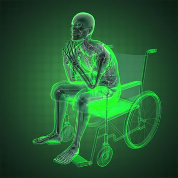 Man in wheelchair made in 3D
