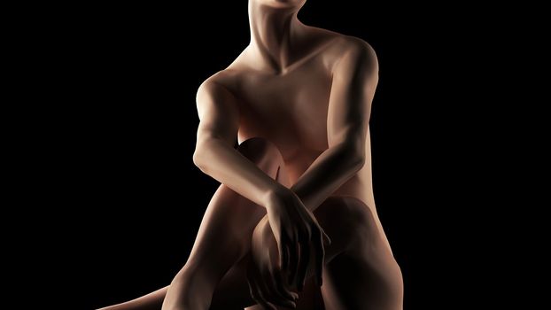 sexy nude woman made in 3D