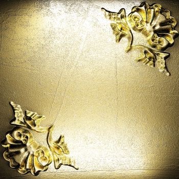 golden vintage ornament on wall