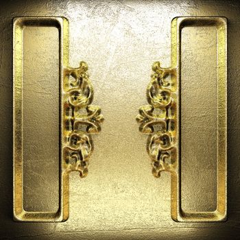 golden vintage ornament on wall