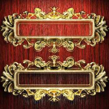 golden vintage ornament on wall