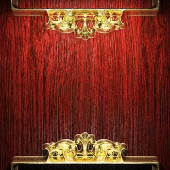 golden vintage ornament on wall
