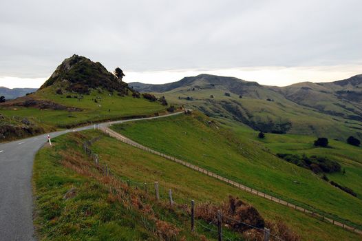 Mountain road, Banks Peninsula, New Zealand