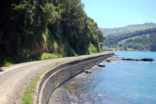 Coastal gravel road, Banks Peninsula, New Zealand