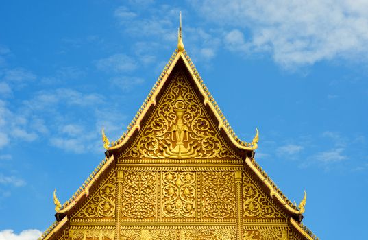Buddhist temple roof in Vientiane, Laos.