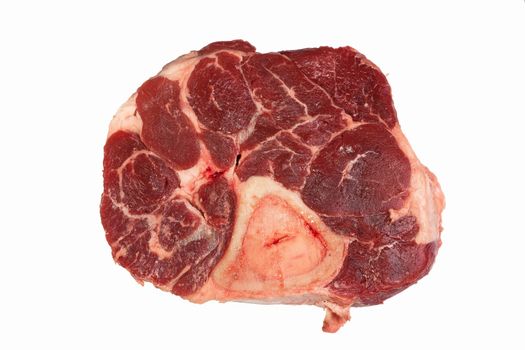 Raw beef with bone isolated on white background