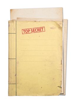 top secret folder isolated, clipping path.