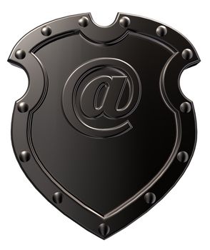 shield with emailsymbol - 3d illustration