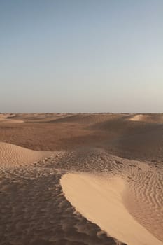 view of the Sahara desert before sunset