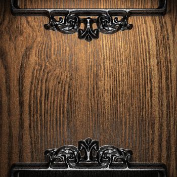 iron vintage ornament on wall
