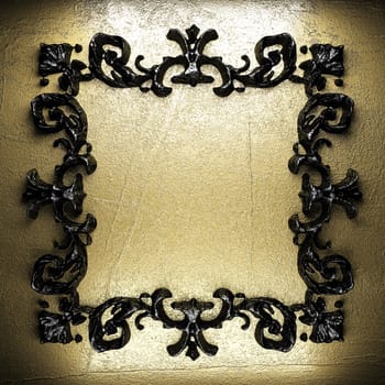 vintage iron frame on the wall