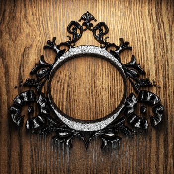 vintage iron frame on the wall