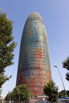 Agbar colorful tower office in Barcelona. Spain