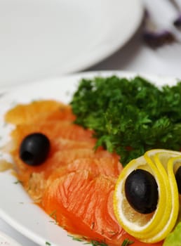 Seafood sliced  arrangement